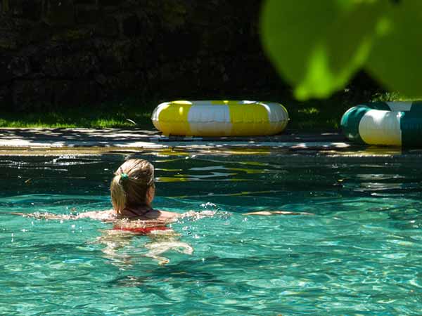 Pool view, shelters